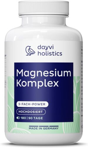 Magnesium 400 mg – Magnesium Complex High Dose 180 Pieces [5x Power] - Magnesium Capsules 400 mg per Daily Dose - Magnesium Bisglycinate