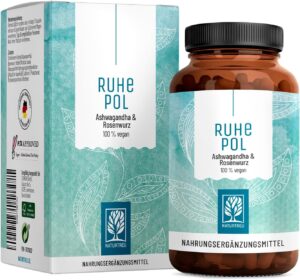 Magnesium Komplex mit B6 & Zink – NATURTREU Ashwagandha/Golden Root Capsules, High Dose, 500 mg Each Ashwagandha and Rhodiola Rosea Extract, Centre of calm, Vegan, Plant-Based With No Additives, 120 Ashwagandha Capsules
