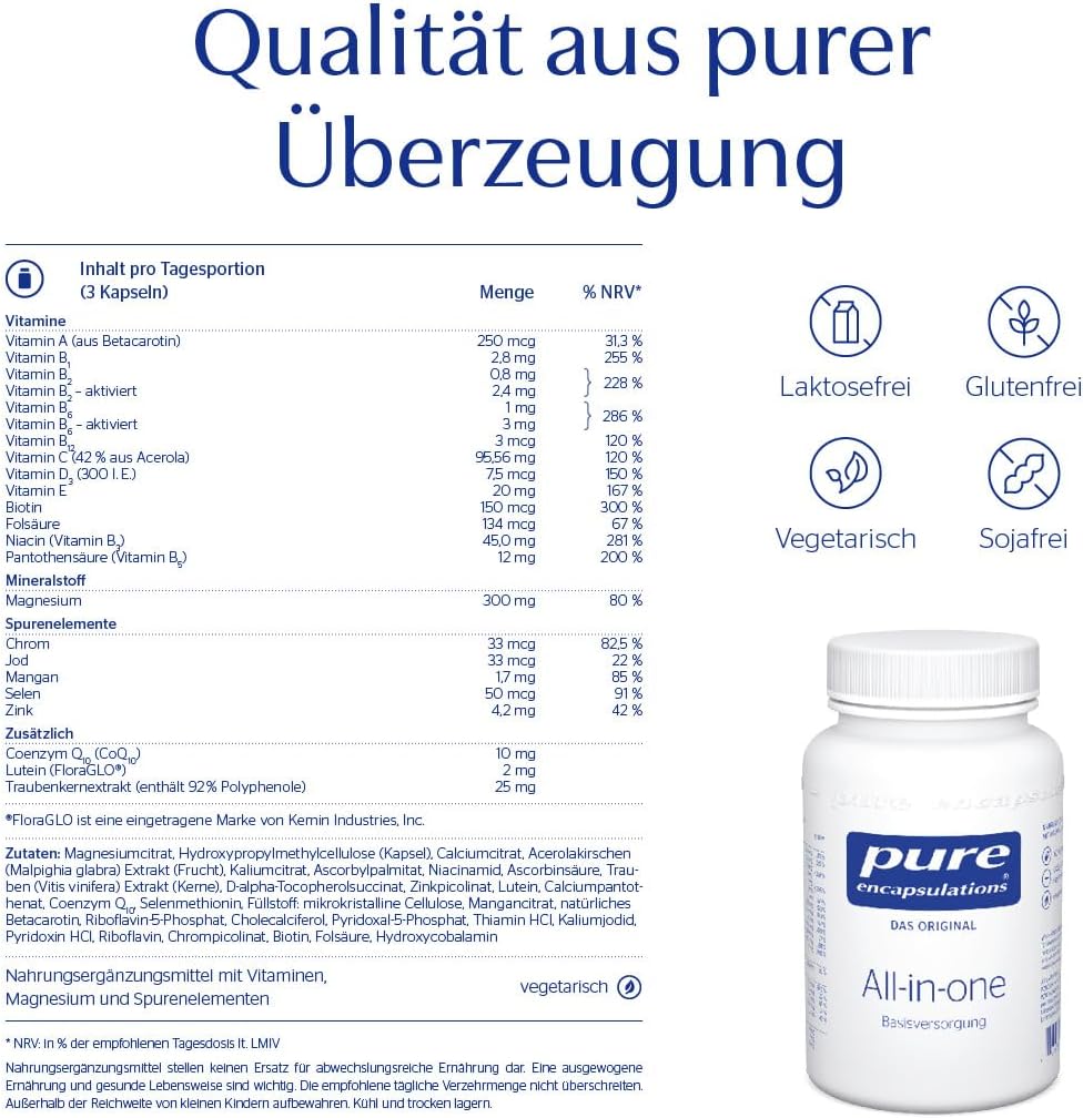 Magnesium Komplex mit B6 & Zink – Pure Encapsulations All-in-one, 60 pcs capsules – Bild 5