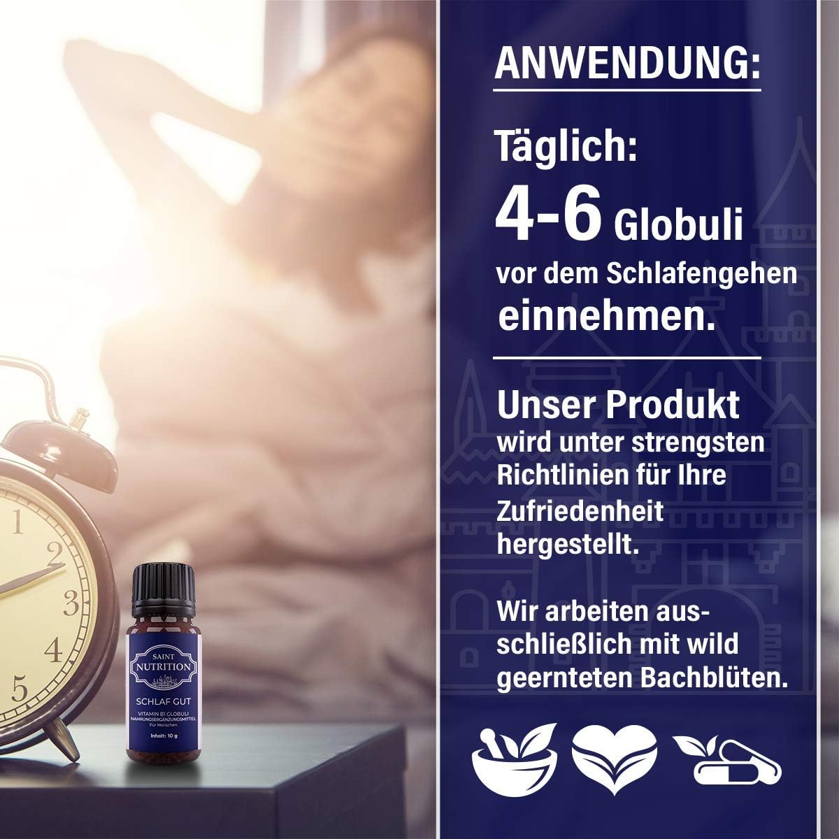 Schlaf-Magnesium mit Melatonin – Natürlich einschlafen & durchschlafen – C40 Sleep Globules + Activates the Body's Own Melatonin for Relaxation - Soothing Agent for Humans to Fall Asleep + Sleep Well - The Herbal Remedy for Adults and Children – Bild 4