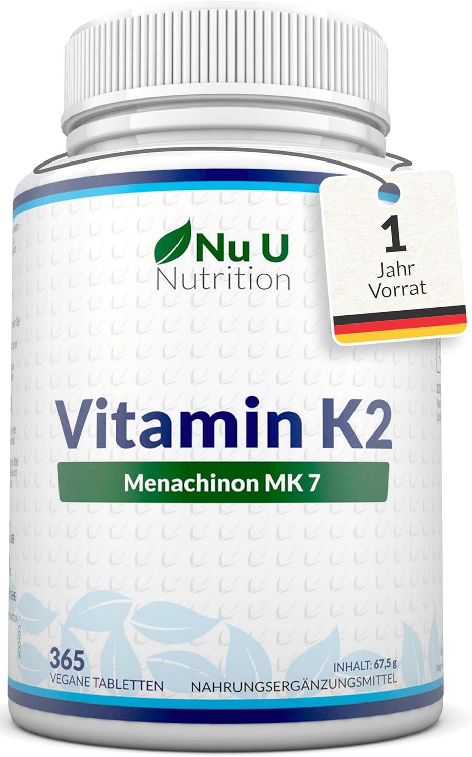 Magnesium Komplex mit B6 & Zink – Vitamin K2 MK7 200 mcg – 365 Vegetarian and Vegan Tablets Year Supply of Vitamin K2 Menac Hinon Nu U Mk7 Nutrition