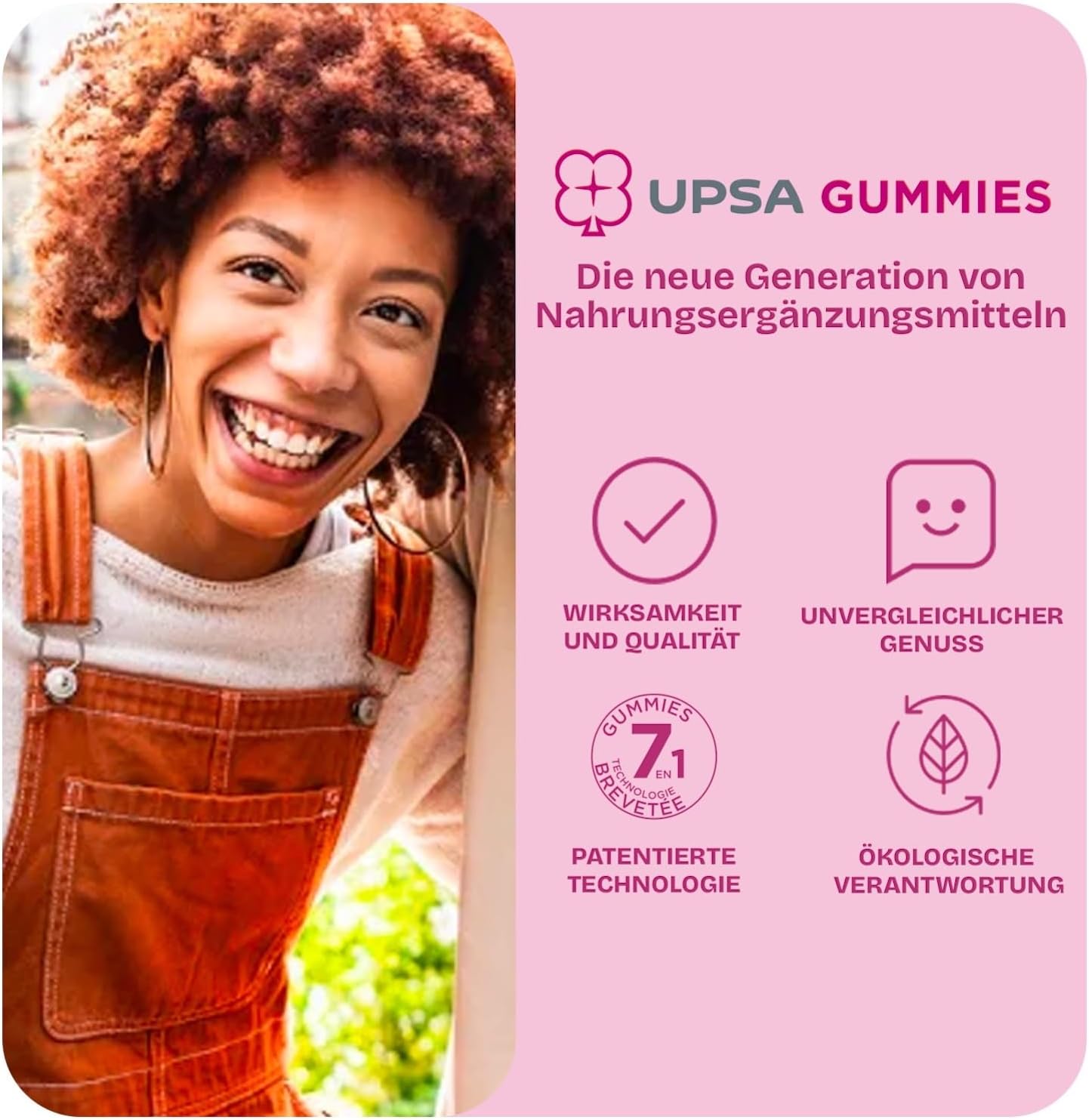 Magnesium 600 mg – UPSA X NOURISHED Gummies 7-in-1 Beauty Dietary Supplement Skin, Hair, Nails - Coenzyme Q10, Selenium, Zinc, Vitamins C & E - Sugar Free & Vegan - Fruity Taste - 1 Month Treatment - 30 Gummies – Bild 6