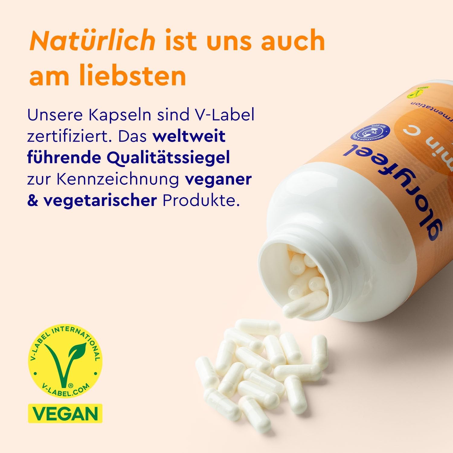 Magnesium 600 mg – Vitamin C + zinc - 365 vegan capsules - 1000 mg buffered vegetable vitamin C (acid-free and stomach friendly) plus 20 mg zinc per daily dose - laboratory tested without additives made in Germany. – Bild 5