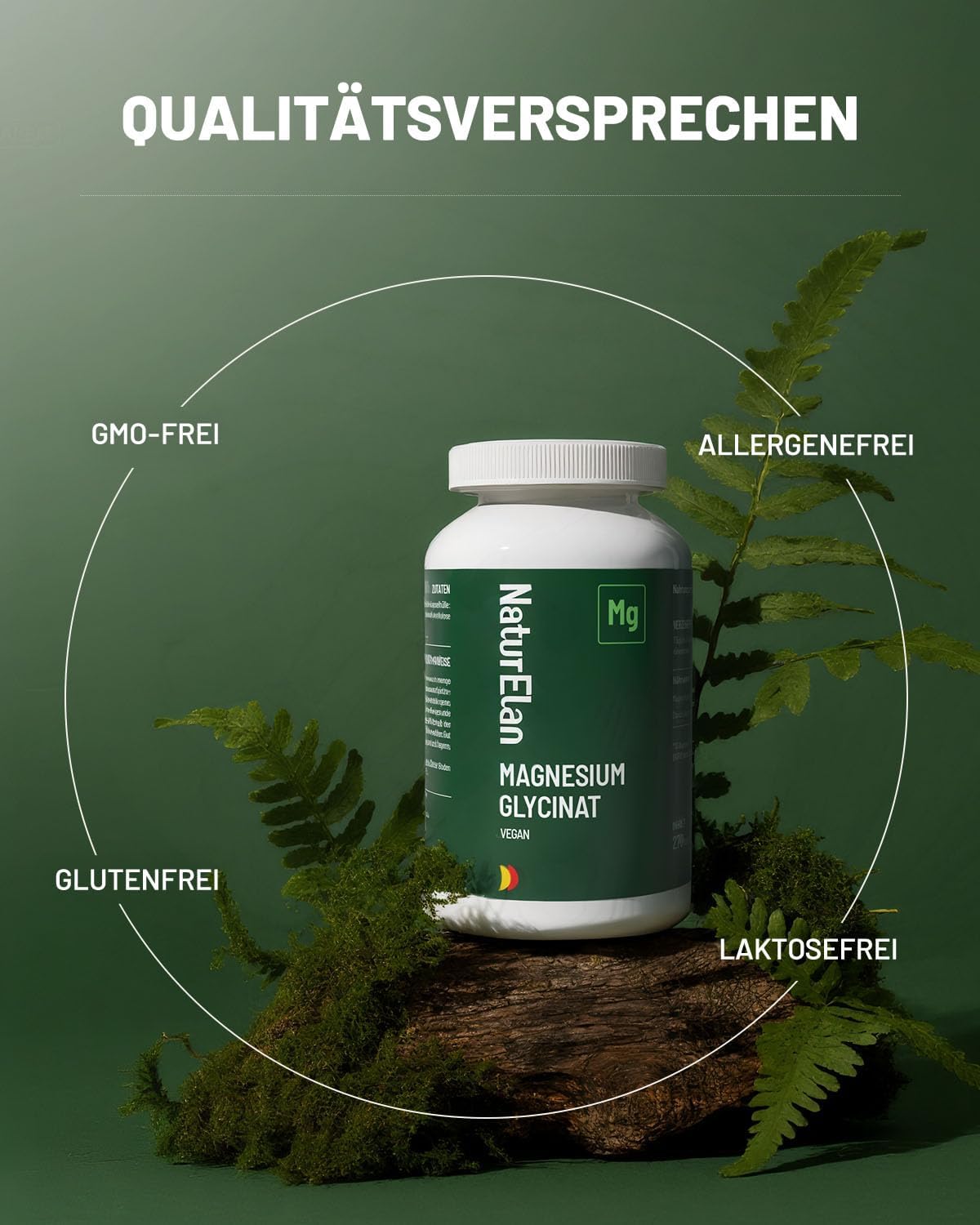 Magnesium 400 mg – Magnesium Glycinate High Dose Capsules - 270 Capsules, 300 mg Magnesium per Daily Dose, Vegan, Premium: Chelated Magnesium Bisglycinate, High Dose – Bild 4