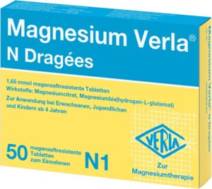 Magnesium 600 mg โ Magnesium Verla N Dragรฉes - The Classic for Magnesium Deficiency, Organic Magnesium Compounds for Good Bioavailability, Gastric Juice Resistant & Individually Dosable, Pack of 50