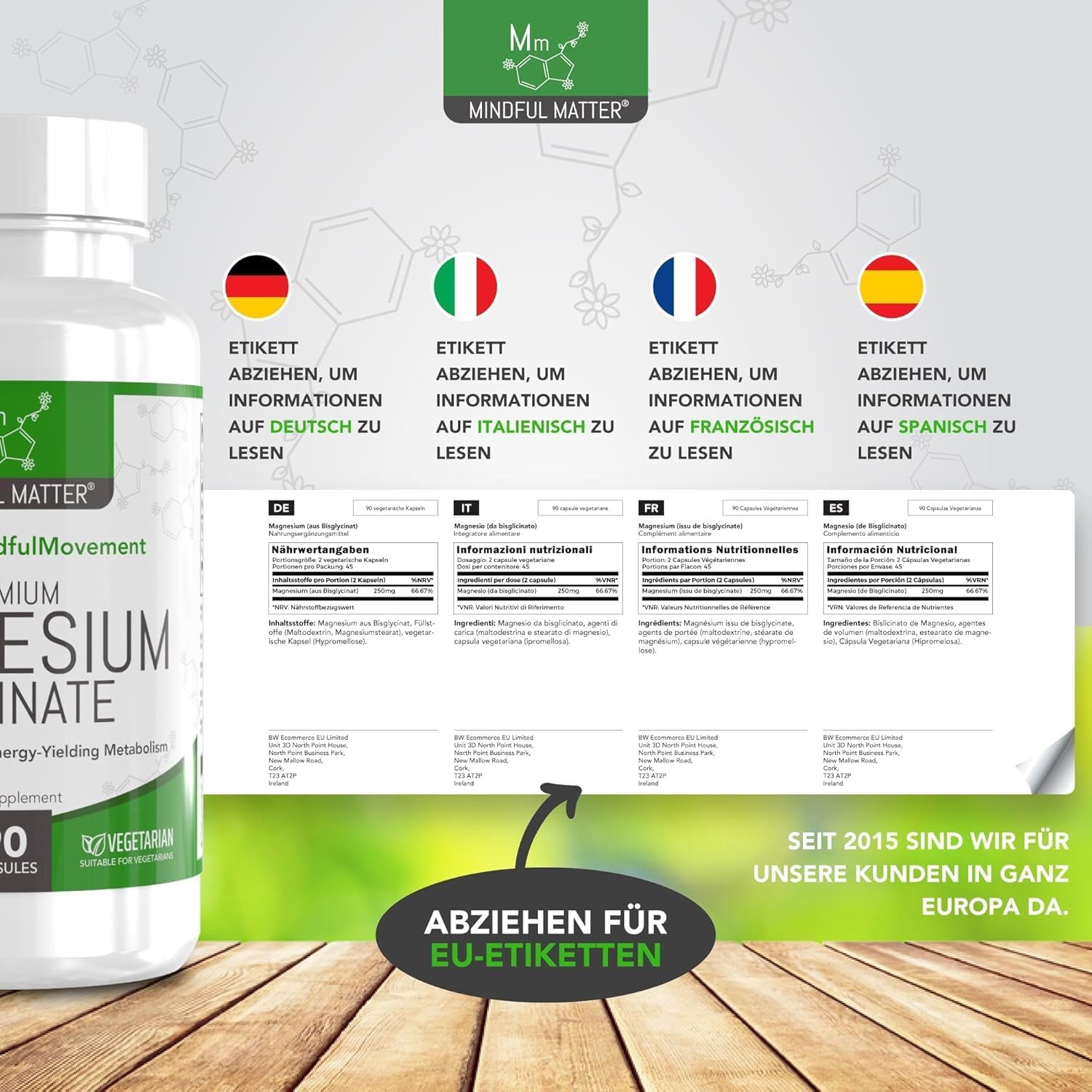 Magnesium 400 mg – MM Magnesium Glycinate | 250mg Magnesium Bisglycinate per Serving | 90 Magnesium Glycinate Capsules | Mag High Dose Capsules | GMO, Gluten & Allergen-free | Made in the UK – Bild 2