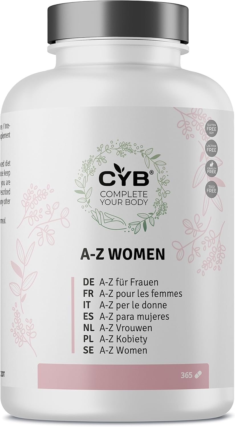 Magnesium Komplex mit B6 & Zink – CYB Multivitamin for Women - Once a day with vitamins A, C, D, E, K, B complex, biotin, folic acid, CoQ10, lutein and essential minerals (calcium, magnesium, iron, zinc, selenium and more)