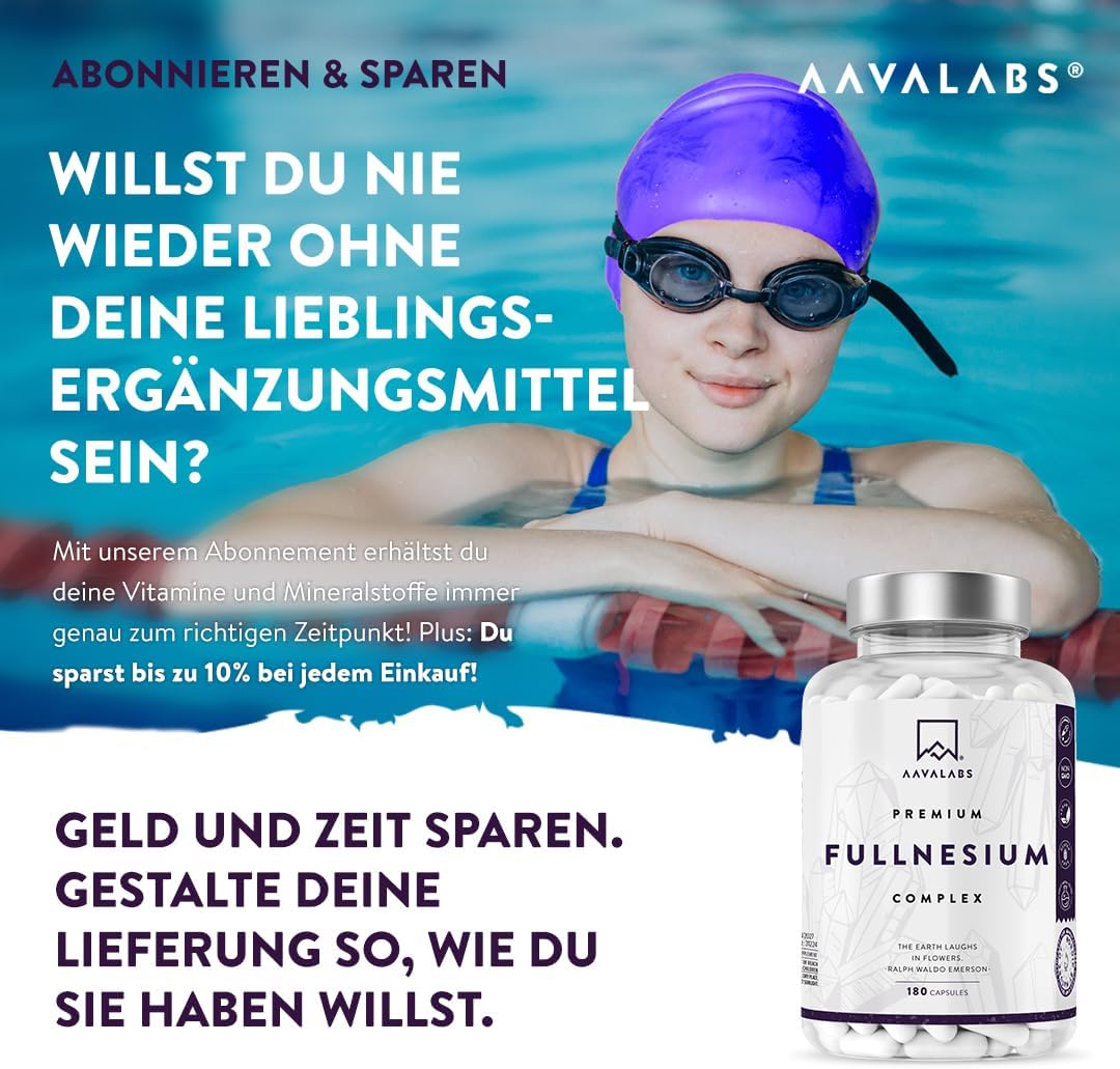 Magnesium Komplex mit B6 & Zink – Magnesium Complex High Dose 1575 mg | 425 mg Elementary Magnesium Premium with 5 Forms: Bisglycinate Chelate, Magnesium Citrate, Malate, Taurate, Magnesium Oxide - Energy, Muscles, Nerves - 180 – Bild 8