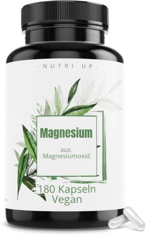Magnesium 600 mg – Magnesium - 180 Capsules (6 Months) 400 mg Elementary Magnesium Per Capsule | 665 mg Pure Magnesium Oxide - Laboratory Tested, High Dose, Vegan