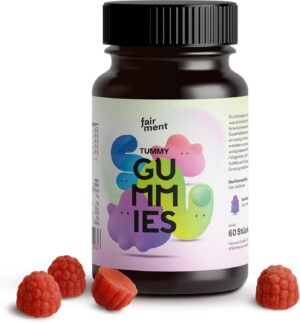 Magnesium Komplex mit B6 & Zink โ fairment Tummy Gummies Gummies with Probiotic Cultures Bacillus Subtilis and Bacillus Coagulans with Magnesium, Zinc, Vitamin B2 and B12-60 Gummies