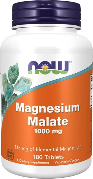 Schlaf-Magnesium mit Melatonin โ Natรผrlich einschlafen & durchschlafen โ Now Foods, Magnesium Malate, 1,000 mg, 180 Vegan Tablets, Laboratory Tested, Gluten Free, Soy Free, Vegetarian