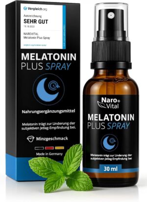 Schlaf-Magnesium mit Melatonin – Natürlich einschlafen & durchschlafen – Melatonin Sleep Spray High Dose I Natural Melatonin Spray Plus with Ashwagandha, Passion Flower, Lavender, Valerian, Melissa I Alternative to Melatonin Drops I 30 ml - 0.5 mg per Spray