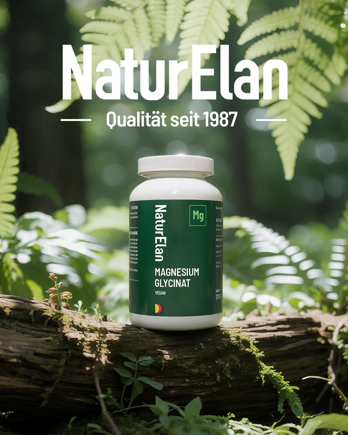 Magnesium 400 mg – Magnesium Glycinate High Dose Capsules - 270 Capsules, 300 mg Magnesium per Daily Dose, Vegan, Premium: Chelated Magnesium Bisglycinate, High Dose – Bild 7