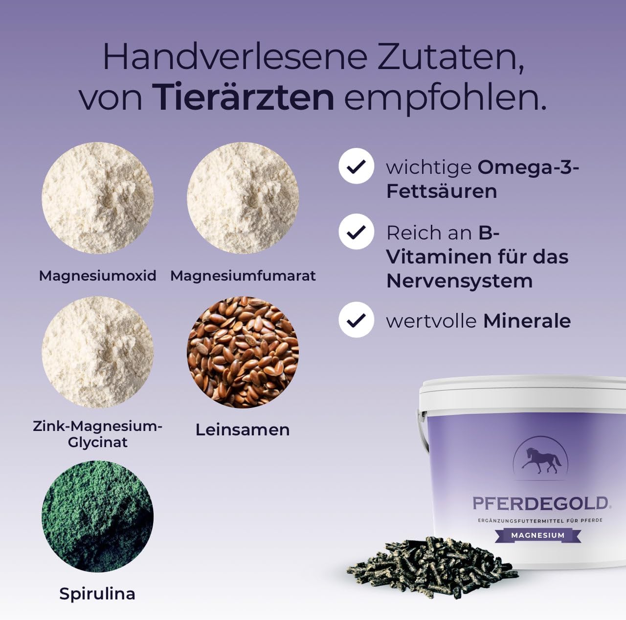 Magnesium Komplex mit B6 & Zink – Magnesium 1.5 kg - Horse Pellets with Magnesium Complex & Omega 3 - Supports Muscles - 100% Natural & Doping Free - High Bioavailability – Bild 6