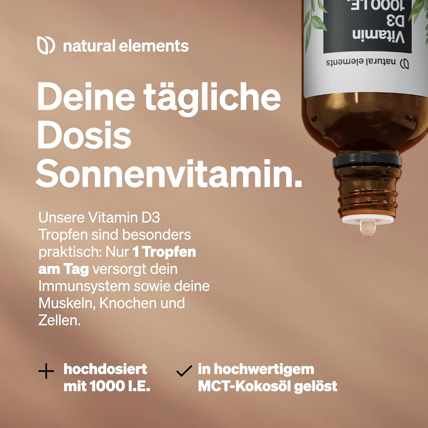 Magnesium Komplex mit B6 & Zink – Vitamin D3 - Laboratory-tested 1000 IU Per Drop, Value for Money Winner 2018* – 50 ml (1750 Drops) – In MCT Oil Made from Coconut – High Dose, Liquid and Made in Germany – Bild 3
