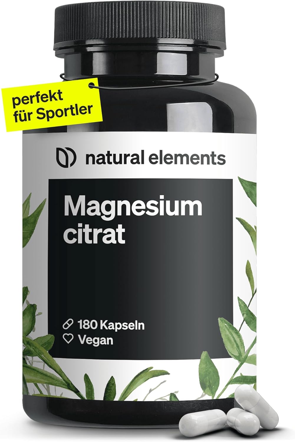 Magnesium 600 mg – Premium Magnesium Citrate, 2250 mg of which 360 mg Elementary Magnesium Per Daily Dose, Laboratory Tested and Without Additives such as Magnesium Stearate, High Dose, Vegan and Made in Germany