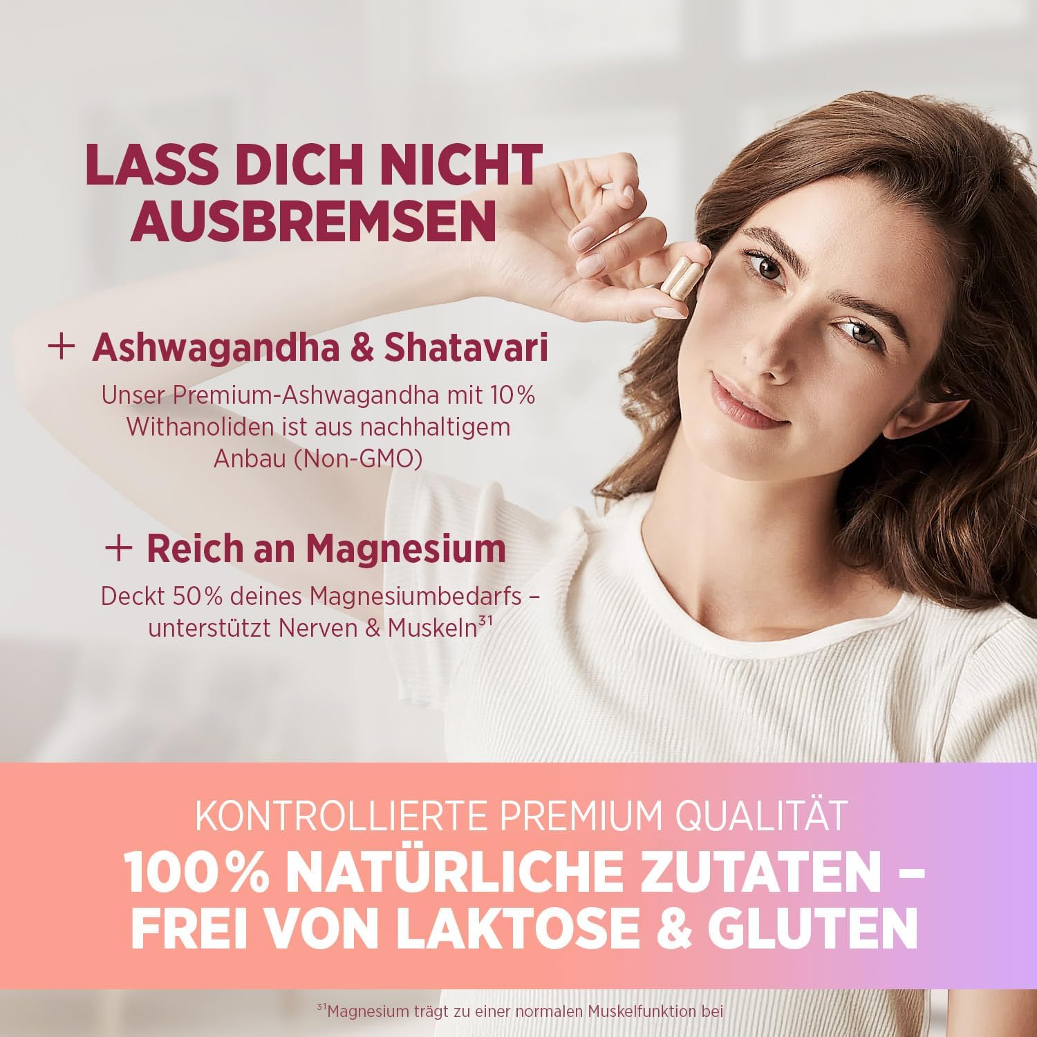 Magnesium Komplex mit B6 & Zink – HER ONE NO DRAMA Hormones & Balance Ashwagandha Capsules with Magnesium Complex, Iron & B Vitamins Ayurveda Ginseng for Women Female Balance Vegan & Gluten Free 100% Natural 60 Capsules – Bild 6
