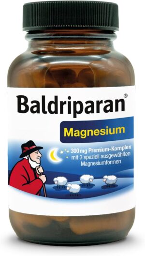 Schlaf-Magnesium mit Melatonin – Natürlich einschlafen & durchschlafen – Baldriparan® Magnesium – High Dose Premium Complex with Magnesium Bisglycinate from the No. 1 Pharmacy Plant Sleep Experts. High Bioavailability. Laboratory Tested, High Dosage. Vegan.