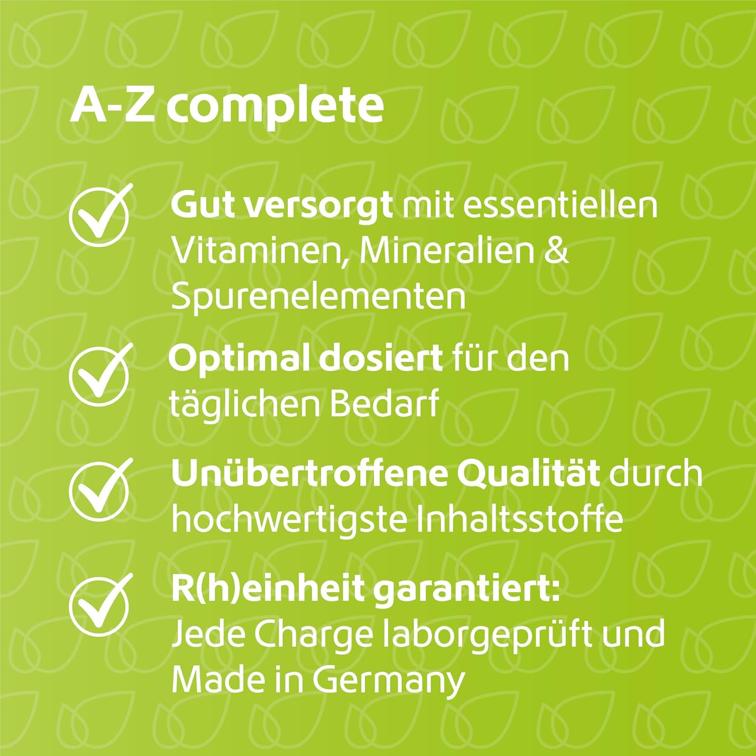 Magnesium Komplex mit B6 & Zink – A-Z Complete - Multivitamin Capsules High Dose - Minerals - 120 Capsules - Zinc Vitamin B Complex Magnesium - Vegan Without Additives - Made in Germany - Rhein Nutrition – Bild 3
