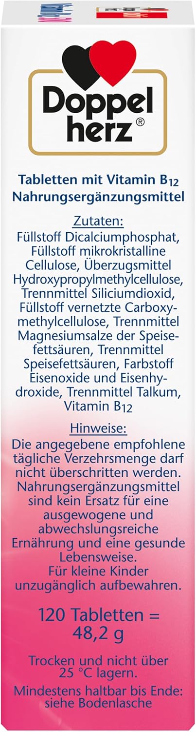 Magnesium Komplex mit B6 & Zink – Doppelherz Vitamin B12 500 - High Dose with 500 μg Vitamin B12 per Tablet - Vegan - 120 Mini Tablets – Bild 5