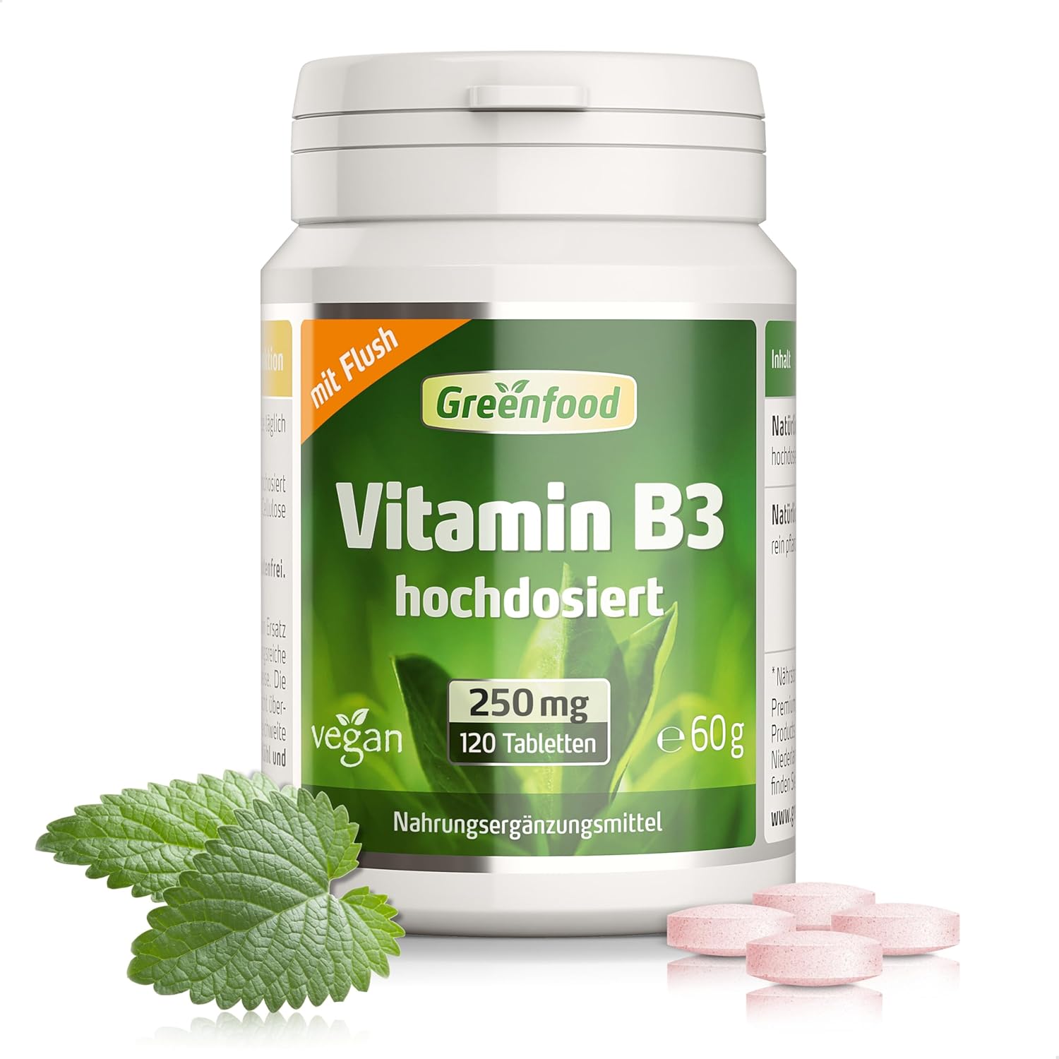 Magnesium Komplex mit B6 & Zink – Greenfield Piece Hochdosiert Vitamin B3 (Niacin) 250 mg – 180 Tablets, Vegan – That Lucky Fruit Punch, Stimulate Circulation. No Artificial Additives. GM Free.