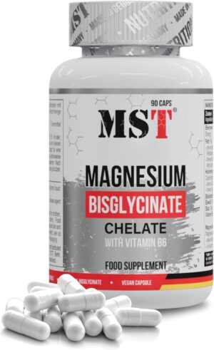Magnesium Komplex mit B6 & Zink โ MST Magnesium Complex High Dose - 90 Vegan Capsules - 30 Servings, Magnesium Bisglycinate Chelate with Vitamin B6 - No Additives