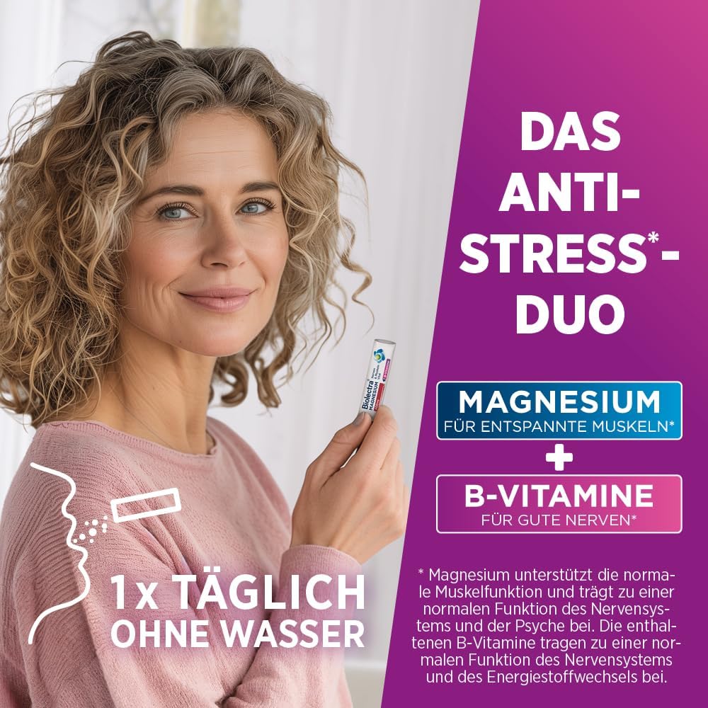 Schlaf-Magnesium mit Melatonin – Natürlich einschlafen & durchschlafen – Biolectra 400 mg Nerves & Muscles Vital Orange, Pack of 30: For Good Nerves and Relaxed Muscles, with Magnesium and B Vitamins, High Dose – Bild 4