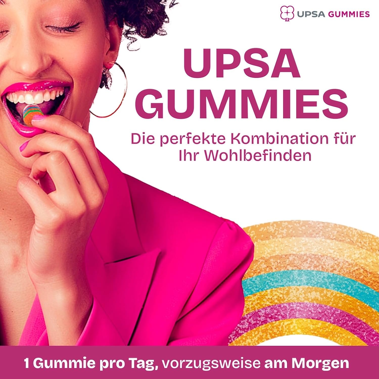 Magnesium 600 mg – UPSA X NOURISHED Gummies 7-in-1 Beauty Dietary Supplement Skin, Hair, Nails - Coenzyme Q10, Selenium, Zinc, Vitamins C & E - Sugar Free & Vegan - Fruity Taste - 1 Month Treatment - 30 Gummies – Bild 4