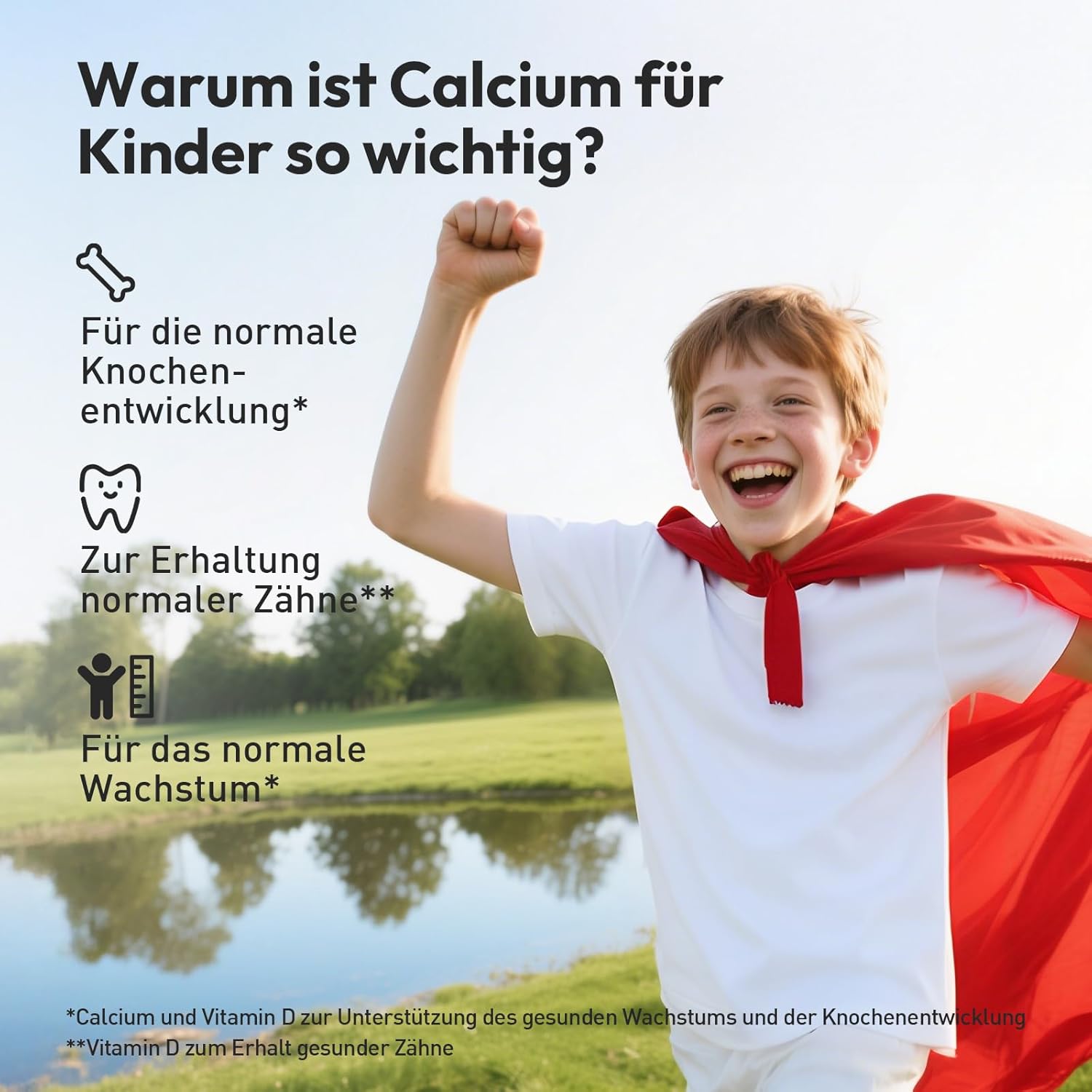 Magnesium 600 mg – inne Kidtal Calcium Liquid with Magnesium - from 6 Years - Vitamin D3 K2 Immune System Strengthen Children - Dietary Supplement Children's Vitamins - Immune Kids - Apple Flavour (30 Bags x 15 ml) – Bild 5