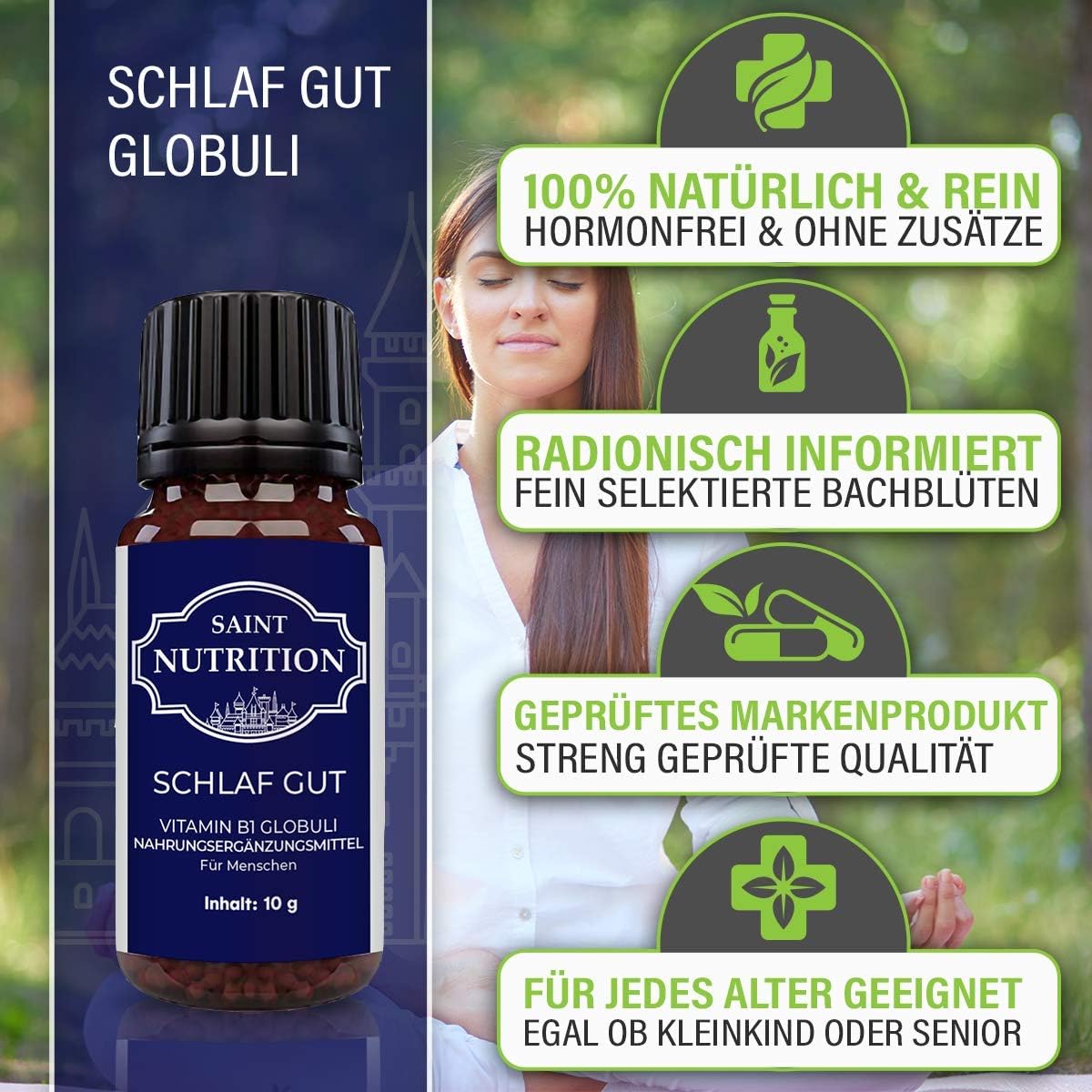 Schlaf-Magnesium mit Melatonin – Natürlich einschlafen & durchschlafen – C40 Sleep Globules + Activates the Body's Own Melatonin for Relaxation - Soothing Agent for Humans to Fall Asleep + Sleep Well - The Herbal Remedy for Adults and Children – Bild 3