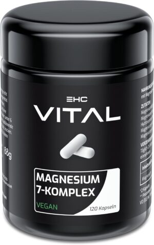 Magnesium Komplex mit B6 & Zink – Magnesium 7 Complex - High Dose Organic Magnesium from 7 Selected Natural Sources - Extra Fast Absorbed Preparation with High Quality Elements for Full Daily Use