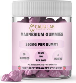 Magnesium 250 mg – Magnesium Citrate Gummies 250 mg 90 Magnesium Gummies Strawberry Flavour Helps Reduce Stress & Fatigue Sleep, Energy & Muscle Function 3 Months