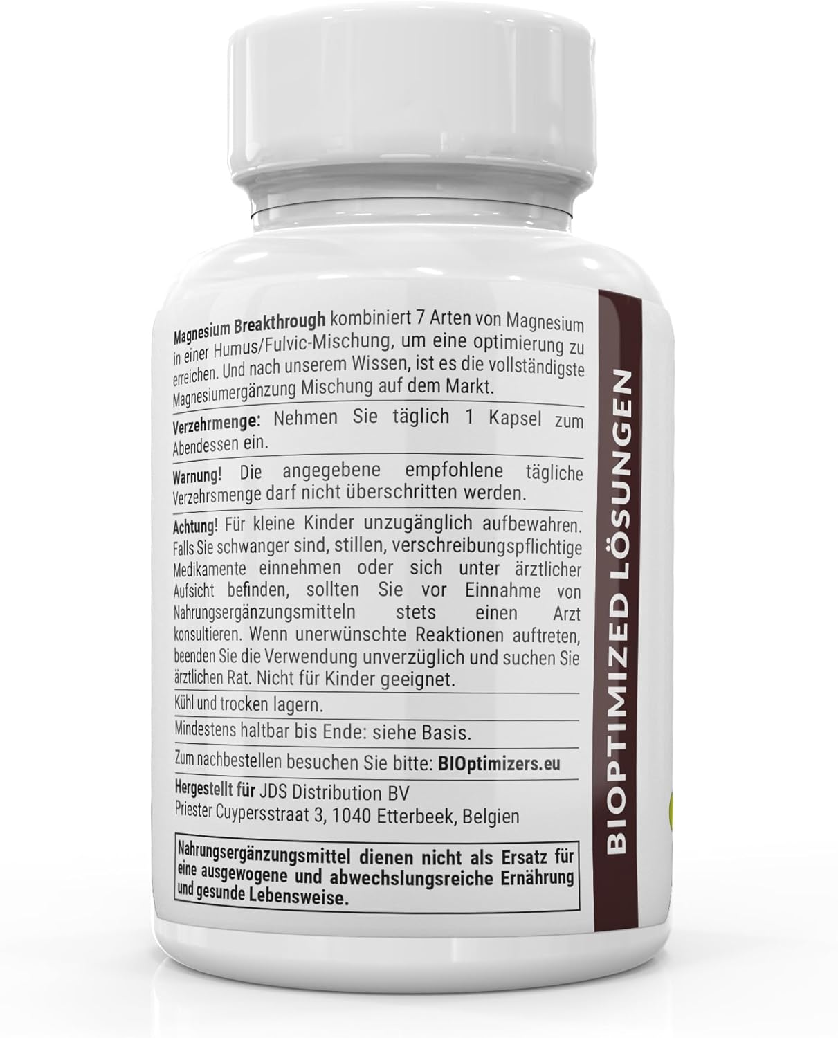 Schlaf-Magnesium mit Melatonin – Natürlich einschlafen & durchschlafen – BiOptimizers Magnesium Breakthrough 3.0 | Magnesium Types: Chelate, Citrate, Bisglycinate, Malate, Aspartate, Taurate | 60 Capsules – Bild 2