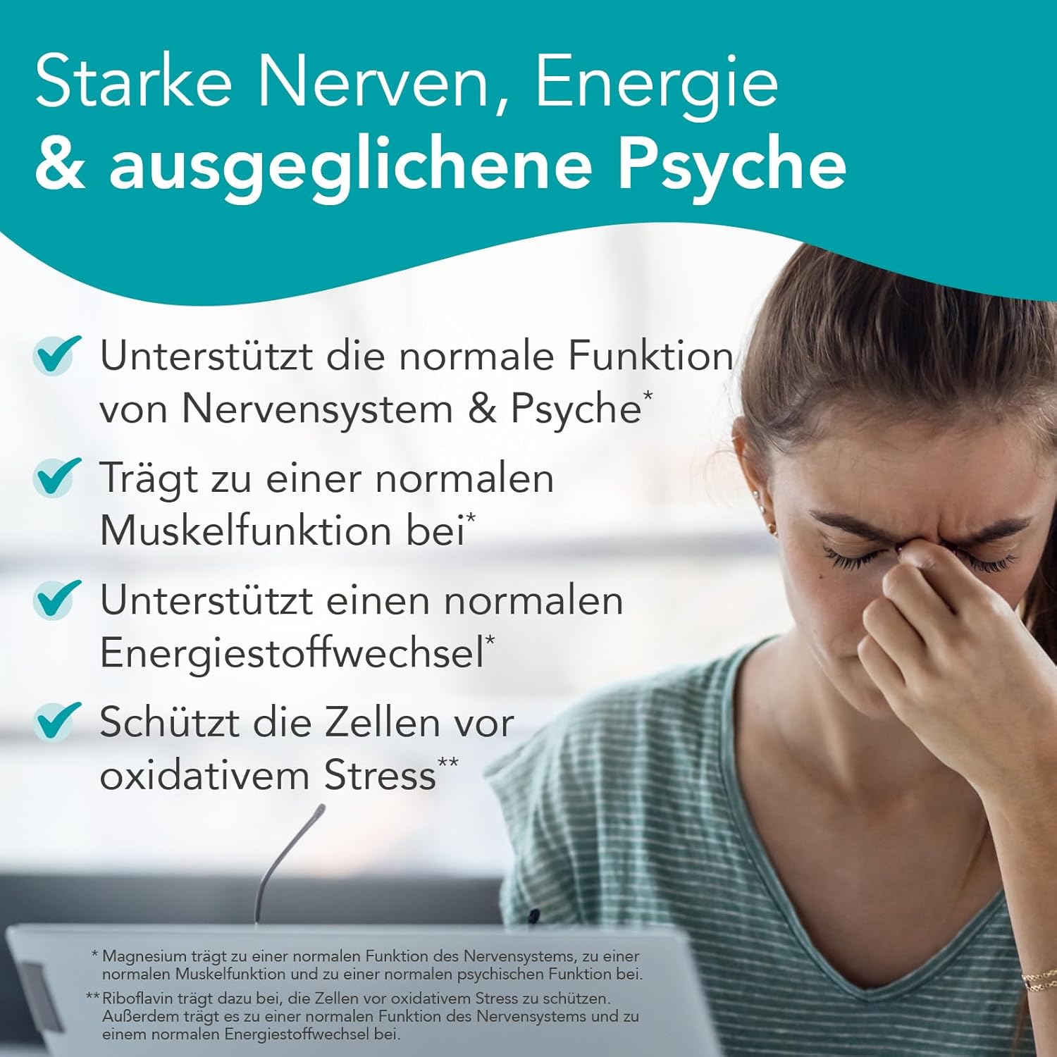 Magnesium Komplex mit B6 & Zink – Migravent Classic Capsules - Magnesium & Vitamin B2 High Dose for Nervous System & Energy Metabolism - 120 Capsules Dietary Supplement Vegan – Bild 2