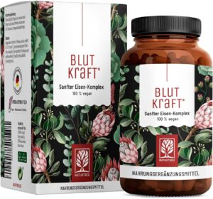 Magnesium Komplex mit B6 & Zink โ Iron Complex with Vitamin C and Fennel Vegan - 120 Capsules - Vegan Iron Tablets in Capsule Shape, Easier to Swallow - No Additives, Laboratory Tested