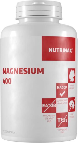 Magnesium 400 mg โ Magnesium 400-300 Capsules - 400mg Magnesium per Capsule - Made in Germany