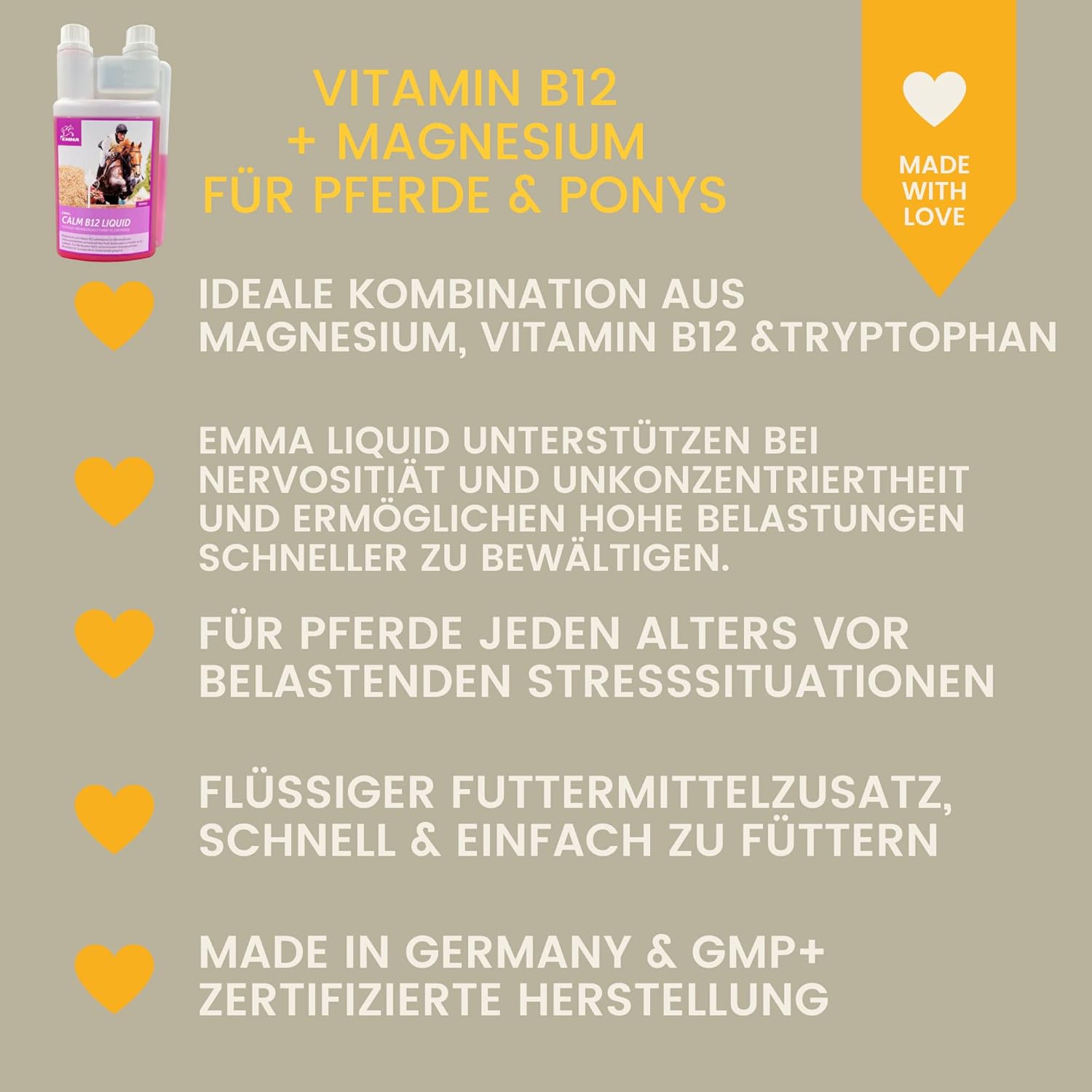 Magnesium Komplex mit B6 & Zink – Magnesium Horse with Tryptophan Vitamin B12 Liquid 1L Additional Food Calm Anti Stress - Horse Relax I Magnesium Complex for Relaxation Soothing Nerves Horse I Like Horses Relax for Anxiety Transport – Bild 10