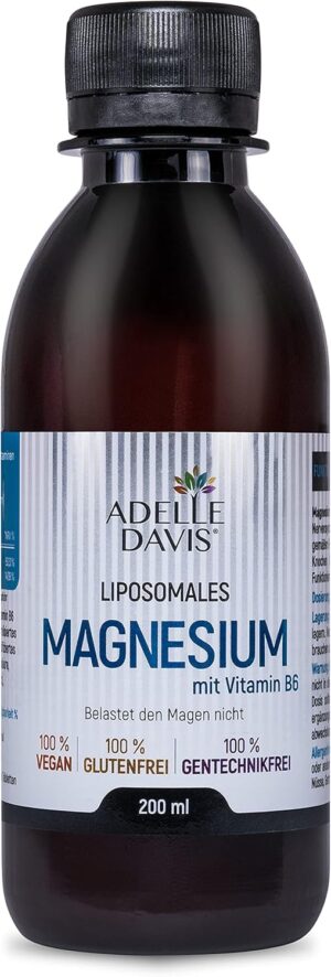 Magnesium Komplex mit B6 & Zink – Liposomal Magnesium 200 mg with Vitamin B6 20 mg High Dose Liquid, 200 ml