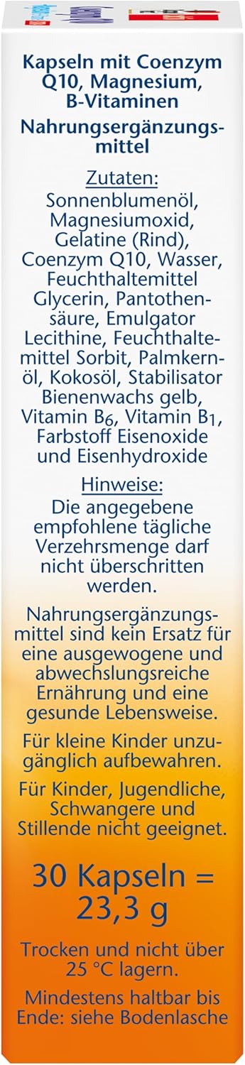 Magnesium 400 mg – Doppelherz Coenzym Q10 + Magnesium EXTRA – Mit Magnesium als Beitrag für die normale Funktion der Muskeln und des Nervensystems – 30 Kapseln – Bild 4