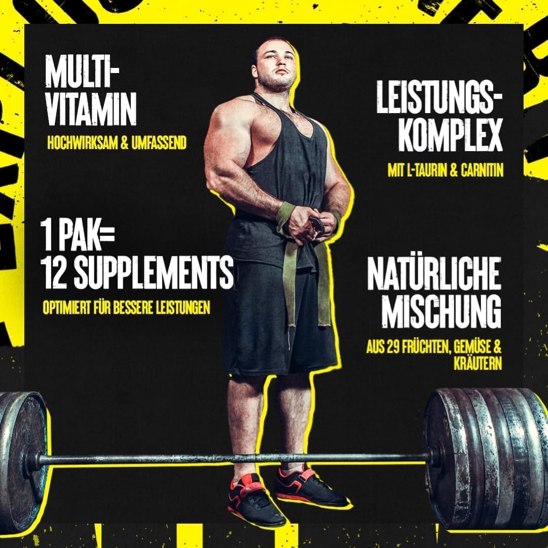 Magnesium Komplex mit B6 & Zink – ANIMAL Pak Ultimate Foundation - 12-in-1 Multivitamin Complex with Vitamins, Minerals & Amino Acids - with Vitamin D3 K2 & Magnesium - 30 Packs of 8 Tablets – Bild 2