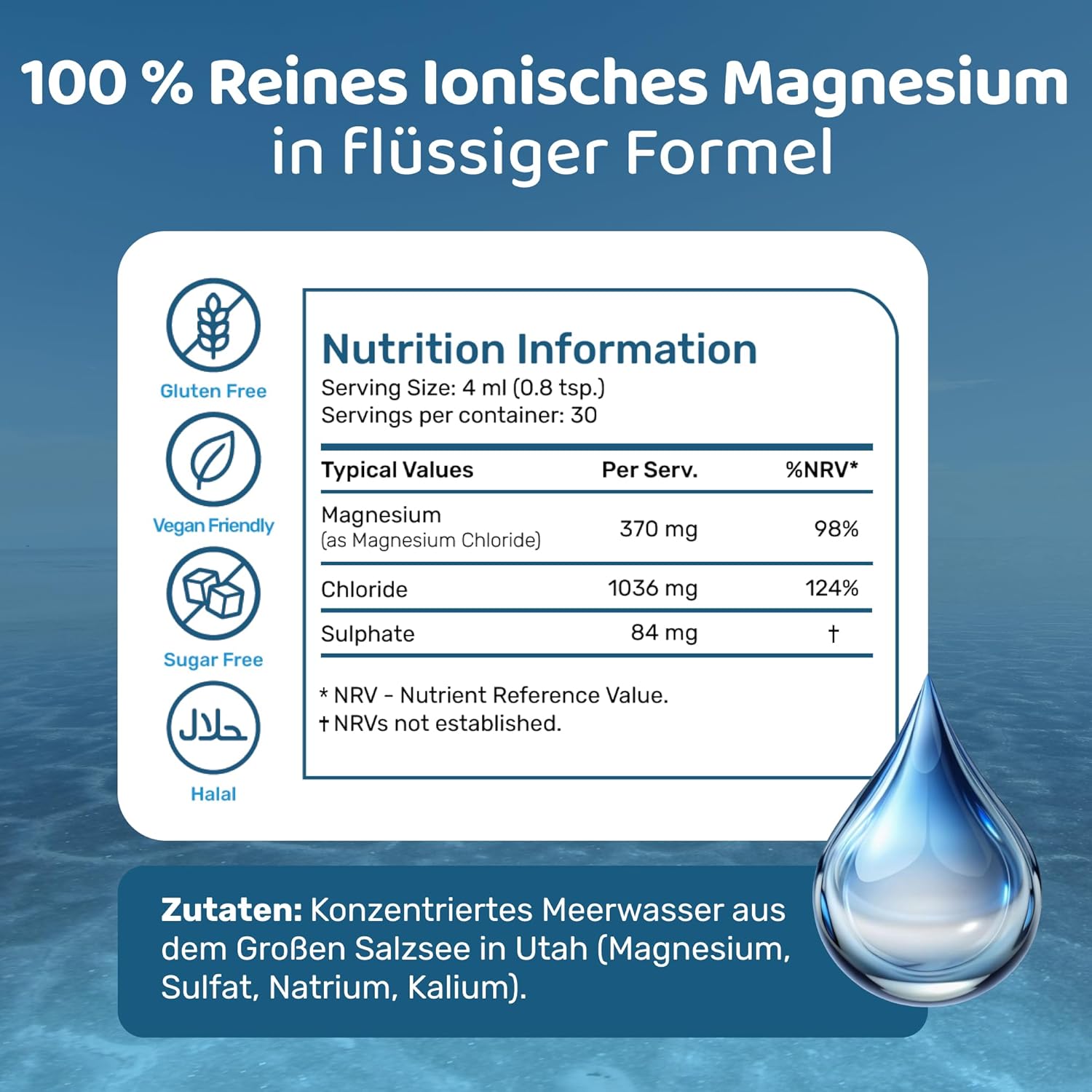 Magnesium 400 mg – Ultra Lyte Magnesium 400 mg Ionic Minerals Supplement 118 ml 30 Servings Highly Concentrated Liquid Minerals Reduces Fatigue & Fatigue - Supports Electrolyte Balance & Muscle Function – Bild 2