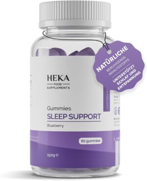 Schlaf-Magnesium mit Melatonin – Natürlich einschlafen & durchschlafen – Melatonin Gummies - 60 Sleep Melatonin Gummies for Optimal Sleep - Against Jet lag - No Gluten, Sugar and Lactose - 100% Vegan