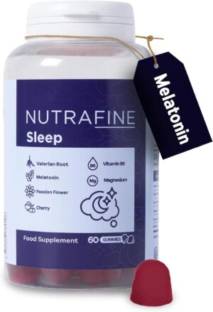 Schlaf-Magnesium mit Melatonin – Natürlich einschlafen & durchschlafen – Sleep Gummies - Melatonin gummies with Valerian, Passion Flower, Lemon Balm, Magnesium & B6 - For Adults - 30 Servings