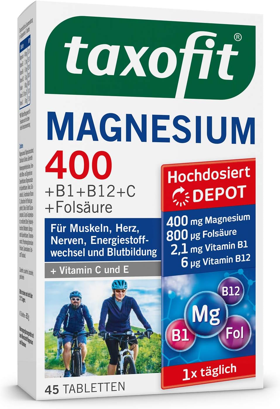 Magnesium 400 mg – Taxofit Magnesium 400, Pack of 45