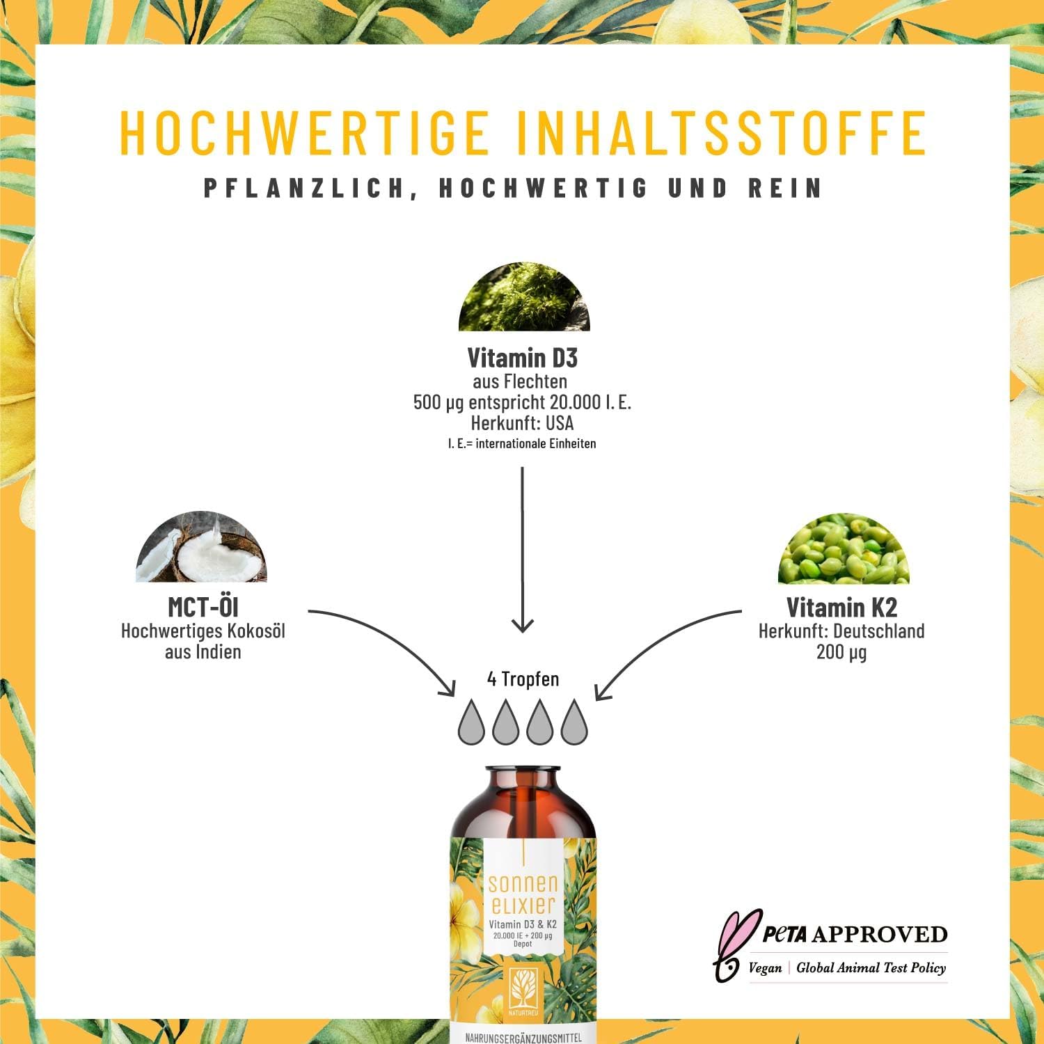 Magnesium Komplex mit B6 & Zink – NATURTREU Vitamin D3 K2 Drops High Dose & Vegan - 20,000 IU Vitamin D3 + K2 MK7 200 mcg per Dose (Depot) – Bild 4