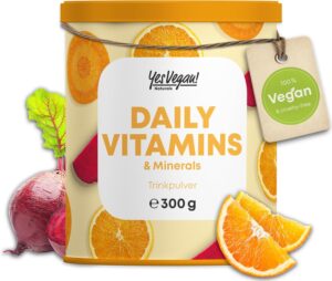 Magnesium Komplex mit B6 & Zink – Daily Vitamins Drinking Powder Including Shaker (30 Servings - Tropical Flavor) Multivitamin Powder with Vitamin A, C, D3, E, K2, B1, B2, B5, B6, B12, Mag, Zn - Alternative to Lavita Juice & La Vital