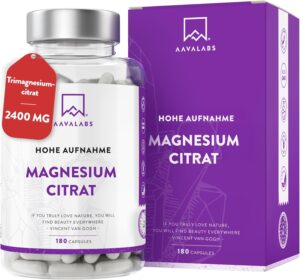 Magnesium 400 mg – AAVALABS Magnesium Citrate Capsules [400 mg] Pack of 180 100 % Vegan & Non-GMO