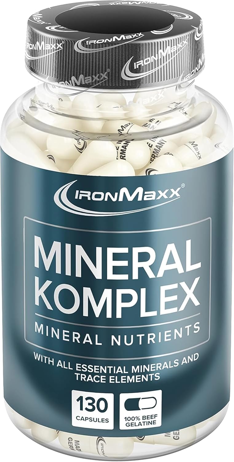 Magnesium Komplex mit B6 & Zink – Ironmaxx 1396mg Mineralkomplex Capsules - Pack of 130 Capsules
