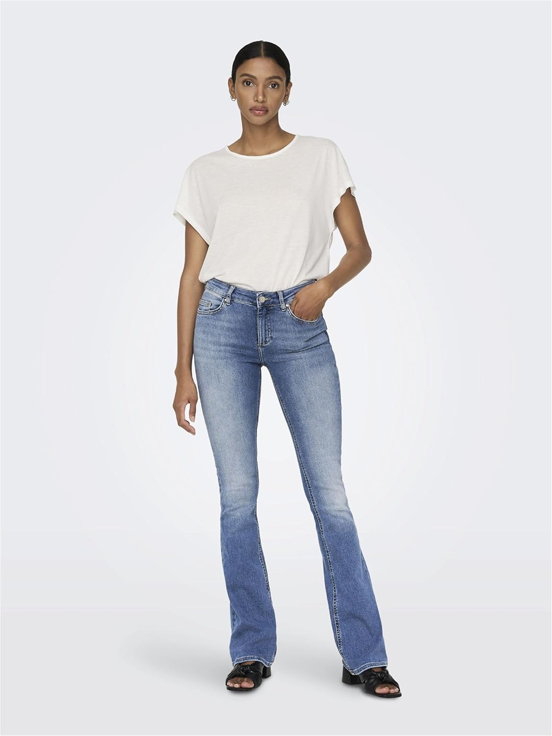 Schlaf-Magnesium mit Melatonin – Natürlich einschlafen & durchschlafen – ONLY Female Flared Fit Jeans ONLBlush Life Mid Flared Jeans – Bild 6