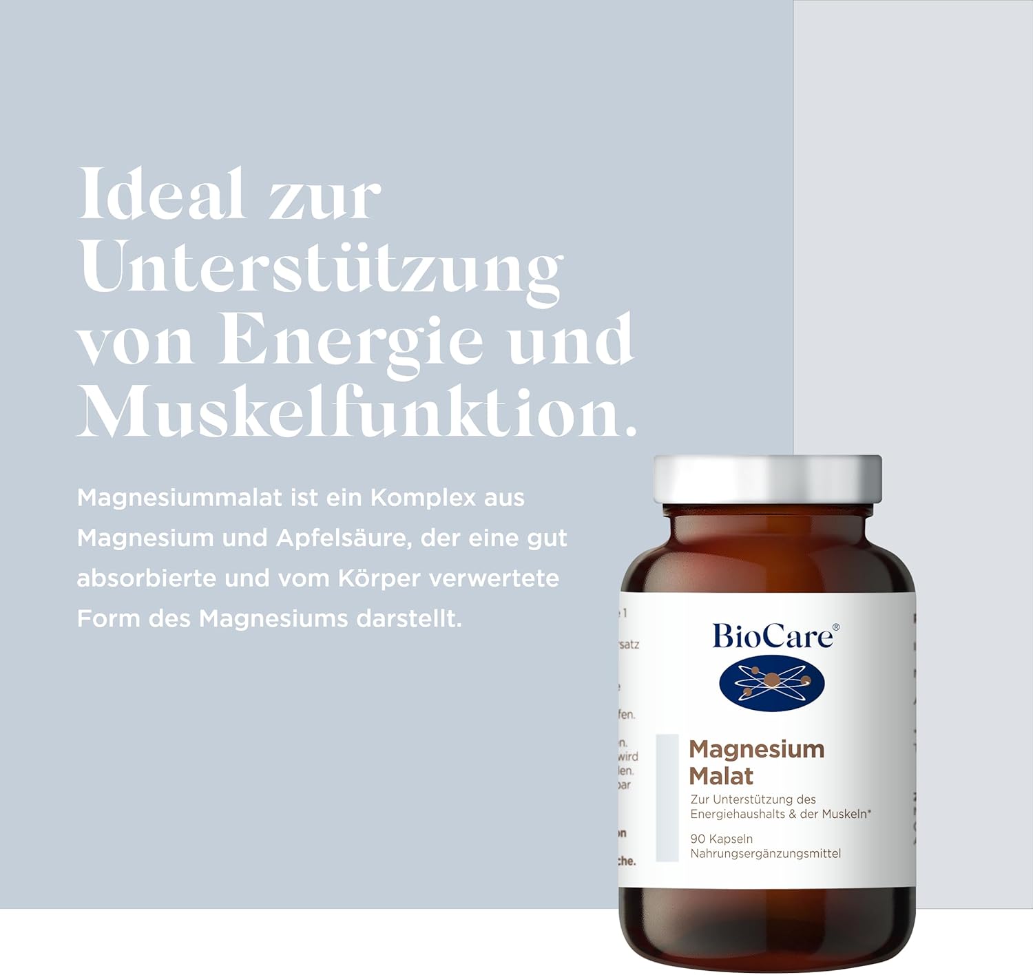 Magnesium 600 mg – BioCare - Magnesium Malate | To Support Energy Balance & Muscles - 90 Capsules Dietary Supplement – Bild 2